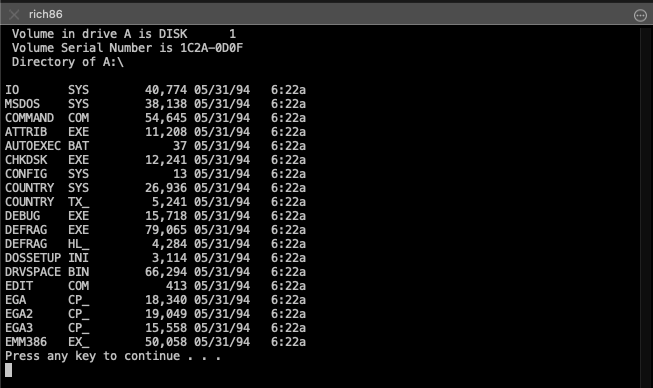 successful boot and command line